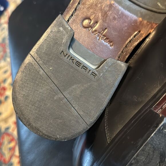 Cole Haan Air Madero Black Leather Cap Toe Nike Air Oxford Dress Shoes